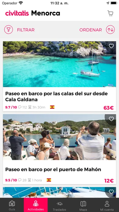 Capturas de tela do Guía de Menorca Civitatis.com