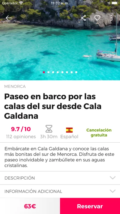 Capturas de tela do Guía de Menorca Civitatis.com