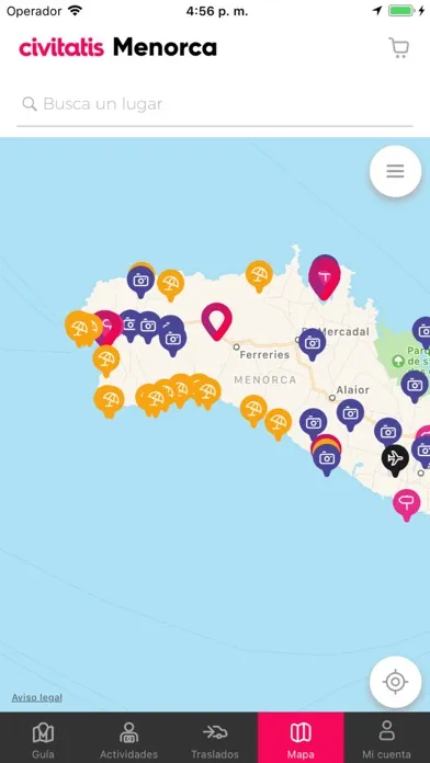 Capturas de tela do Guía de Menorca Civitatis.com