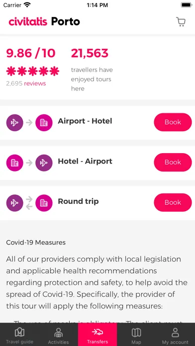 Capturas de tela do Porto Guide Civitatis.com