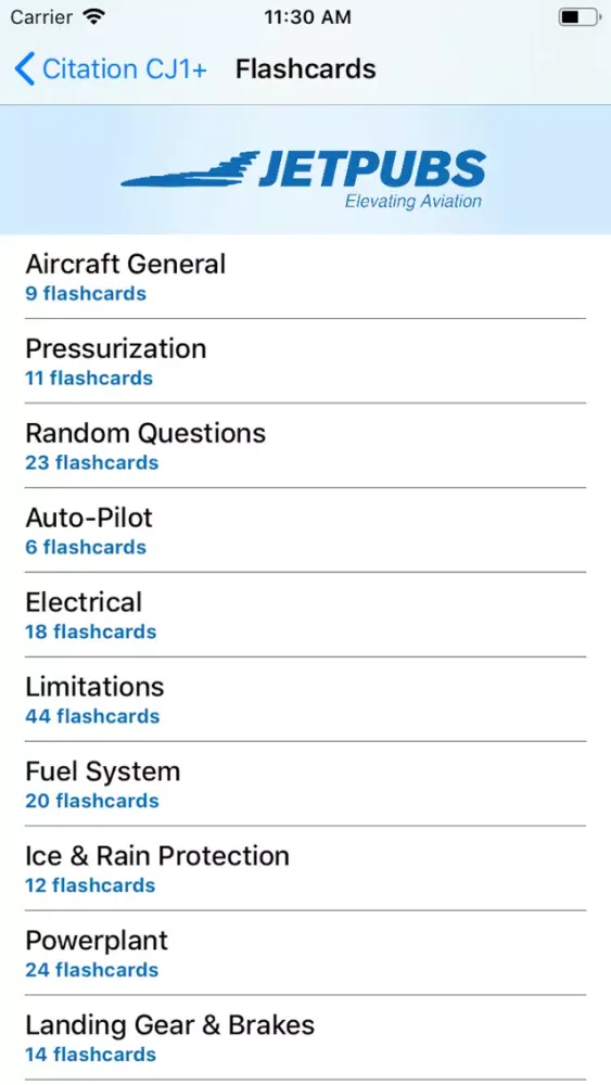 Citation CJ1+ Study App 스크린샷