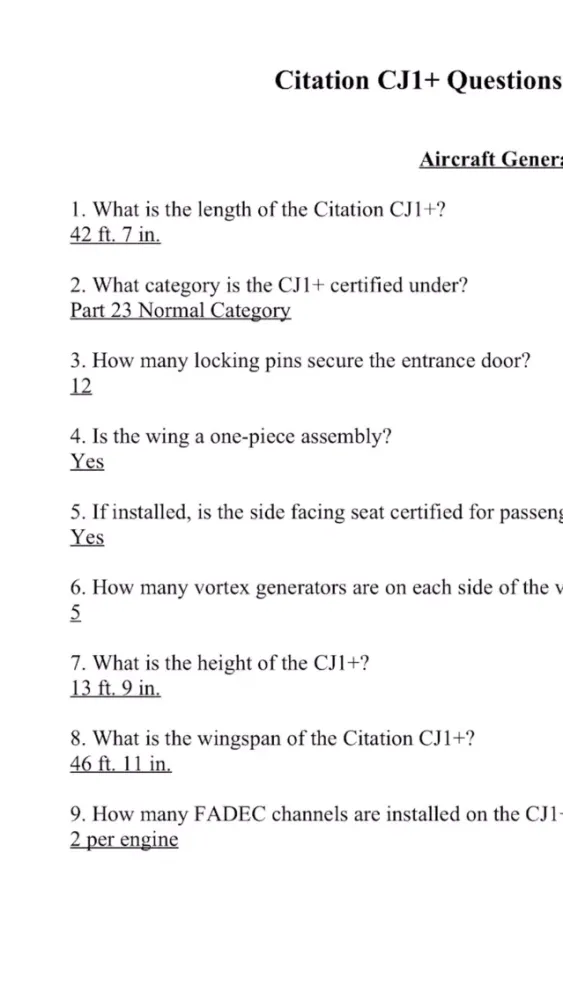 Citation CJ1+ Study App 스크린샷
