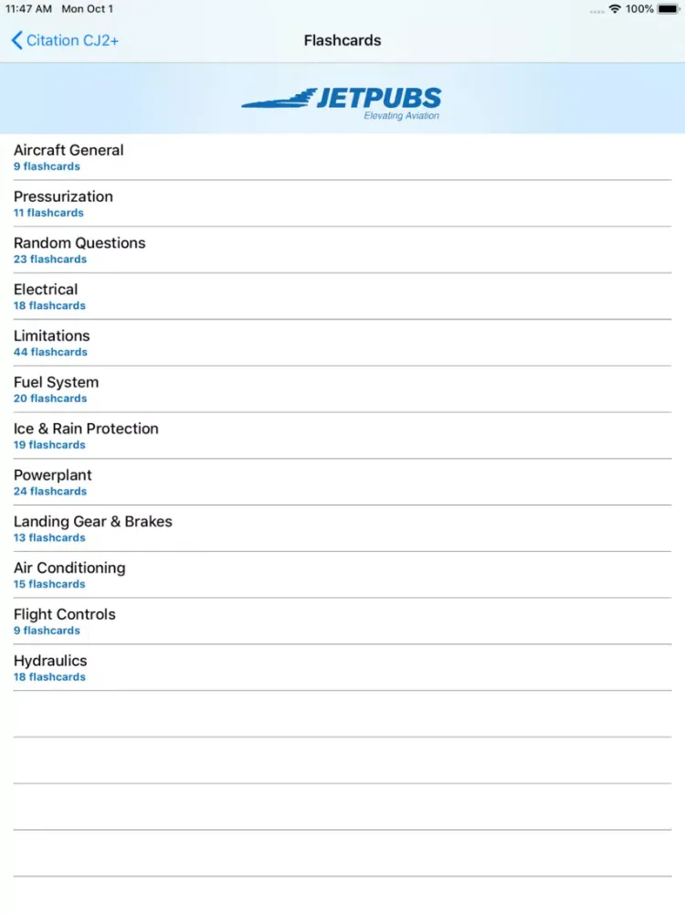 Citation CJ2+ Study App iPad 应用截图