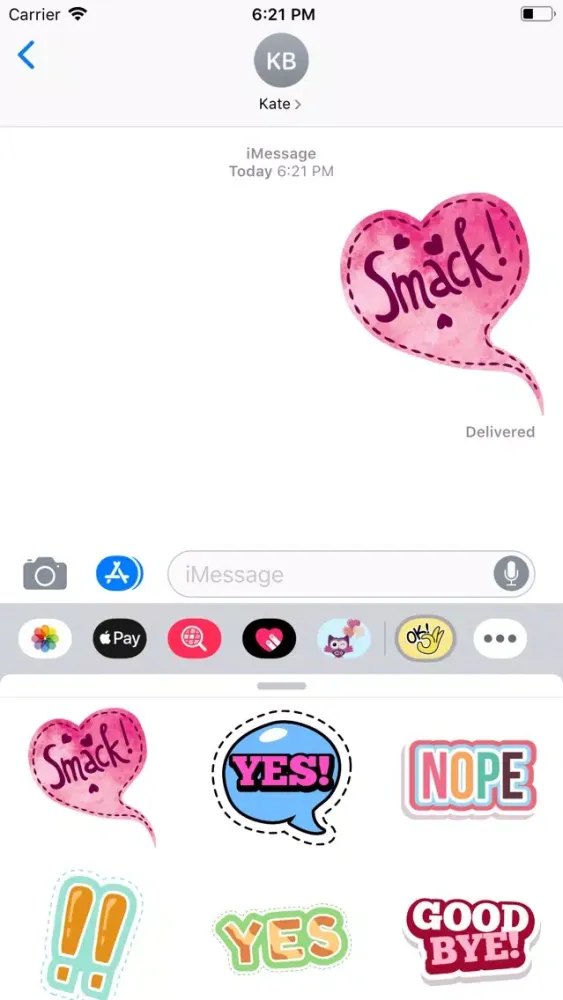 Capturas de tela do Chatty Word Message Stickers