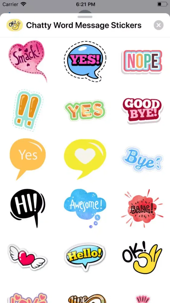 Capturas de tela do Chatty Word Message Stickers