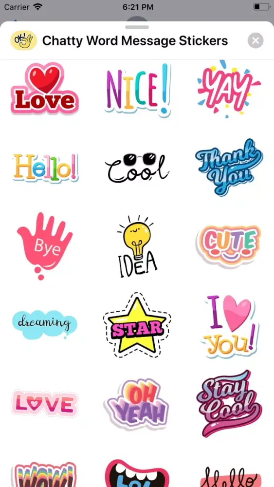 Capturas de tela do Chatty Word Message Stickers