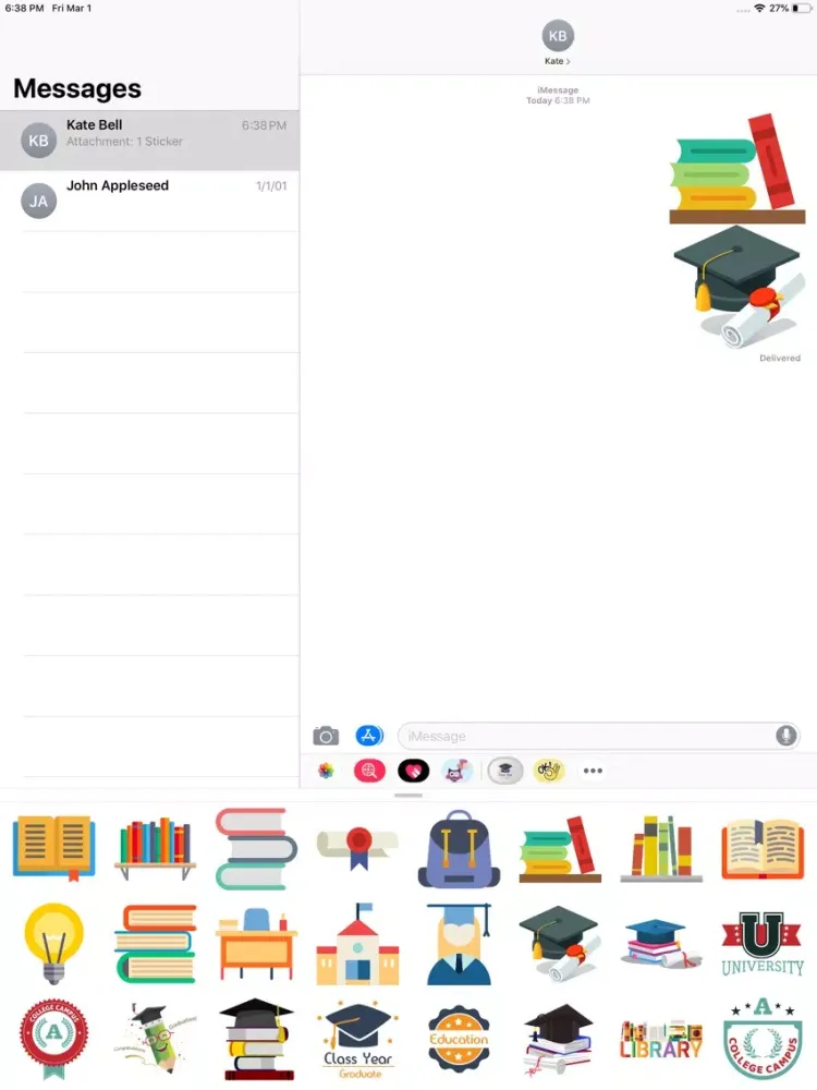 College Professional Stickers iPad  Screenshots