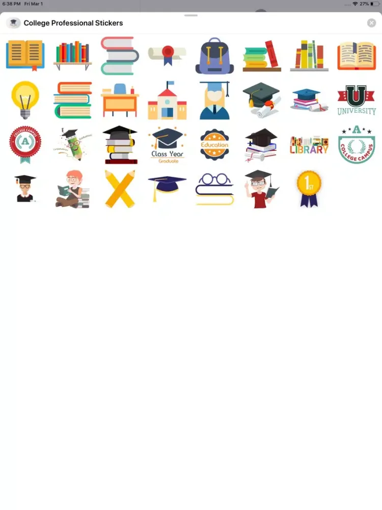 College Professional Stickers iPad  Screenshots