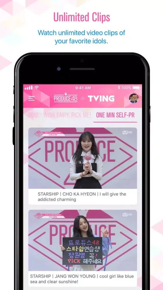 TVING Global for PRODUCE 48 Ekran Görüntüleri