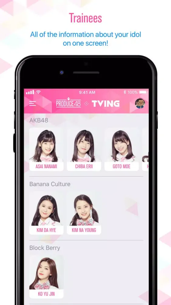 TVING Global for PRODUCE 48 Ekran Görüntüleri