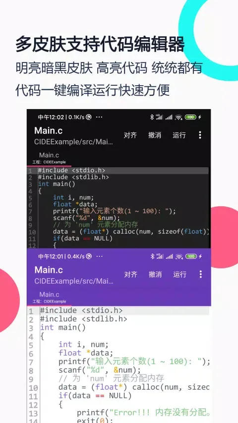 Скриншоты C语言编译器IDE