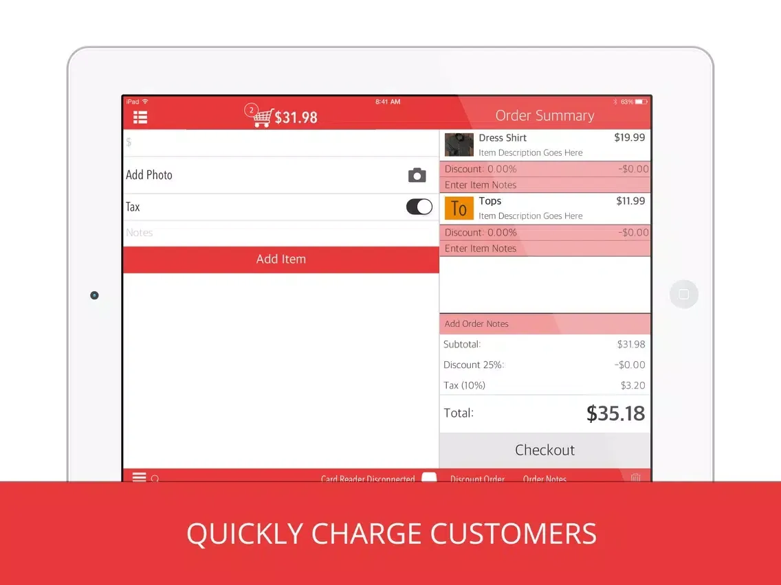 ภาพหน้าจอของ Canadian Merchant Services iPad 