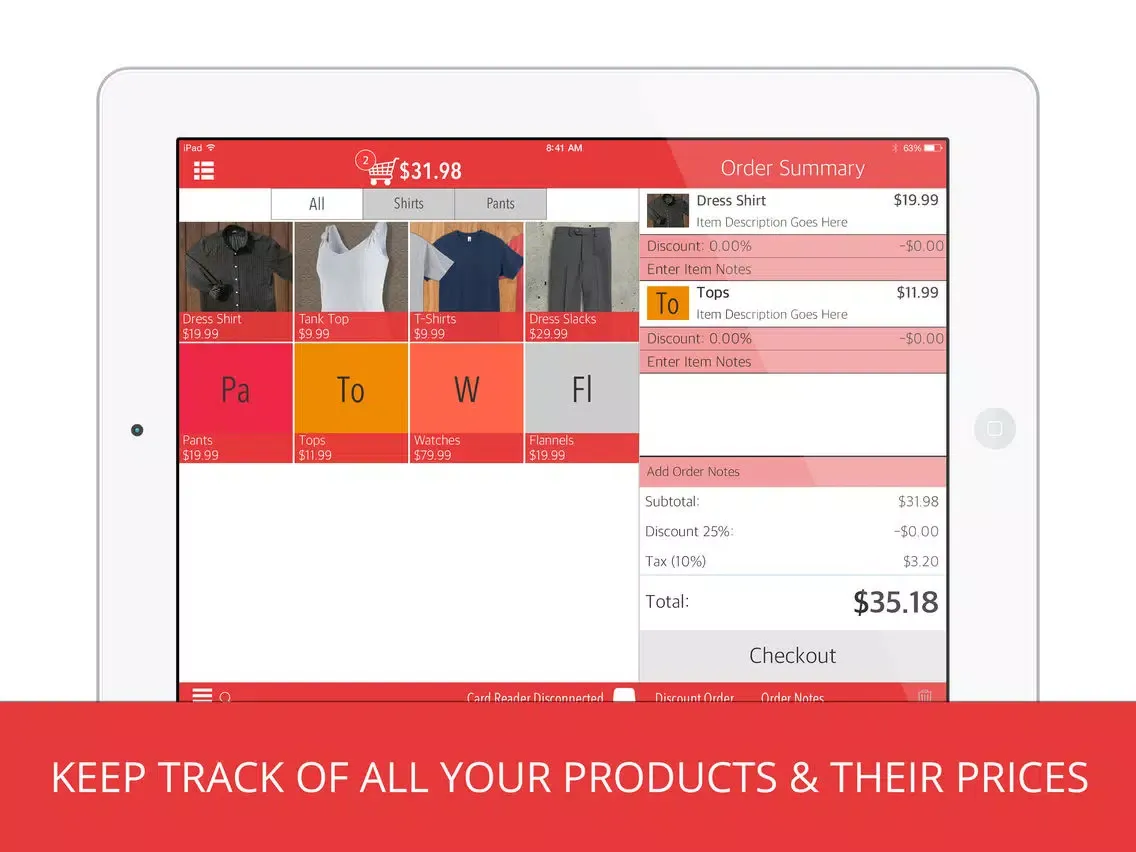 ภาพหน้าจอของ Canadian Merchant Services iPad 