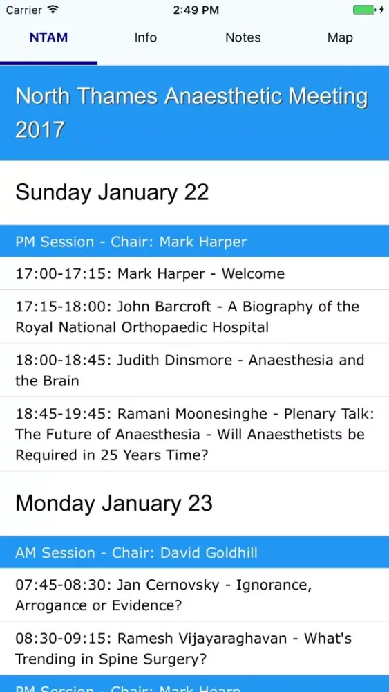 Скриншоты NTAM - The North Thames Anaesthetic Meeting