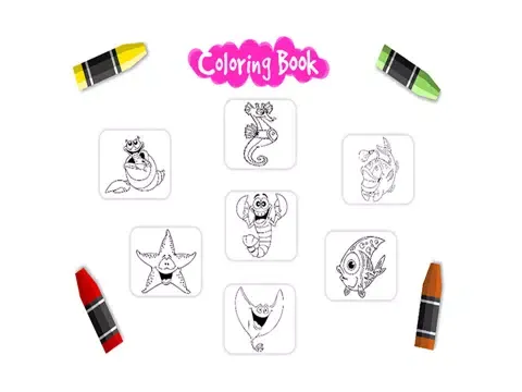 Скриншоты Sea Animals Coloring Book for Kids iPad 