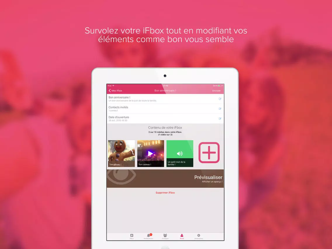 iFbox, envoyez vos messages dans le futur. iPad  スクリーンショット