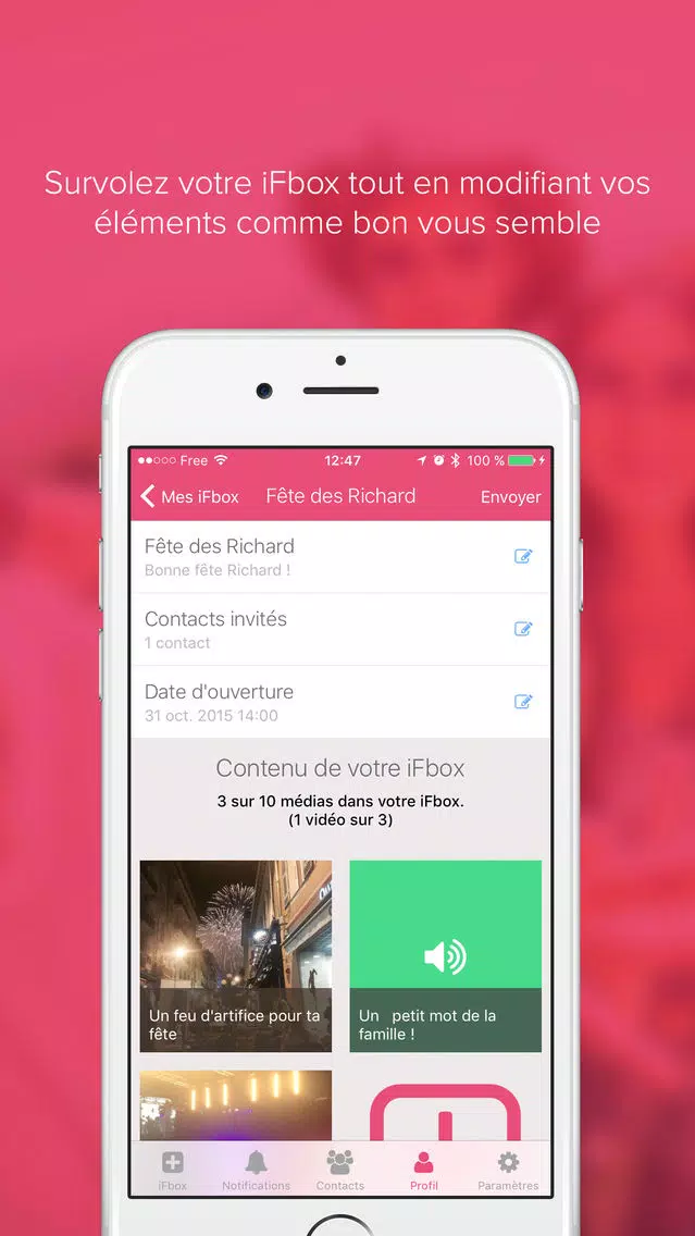 iFbox, envoyez vos messages dans le futur. スクリーンショット