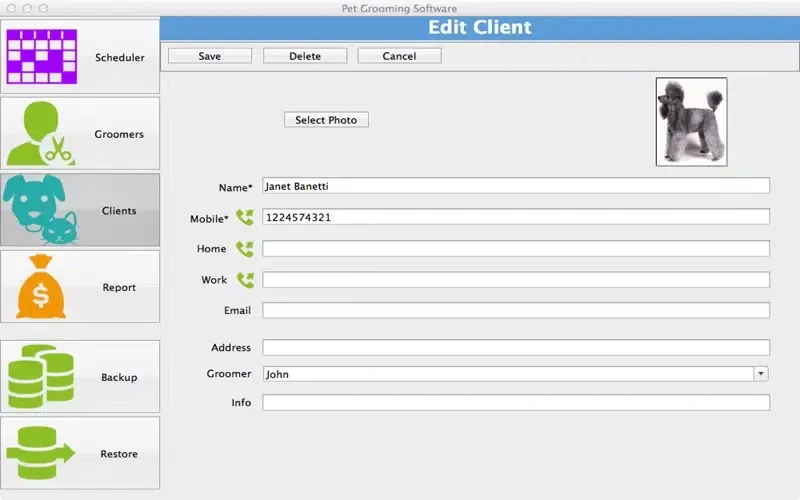 Pet Grooming Software 스크린샷