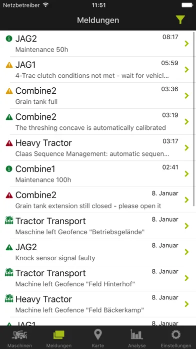 CLAAS TELEMATICS Ekran Görüntüleri