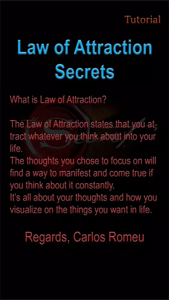 Capturas de tela do Law of Attraction Secrets