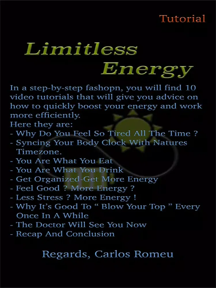Capturas de tela do Tutorial for LimitLess Energy iPad 