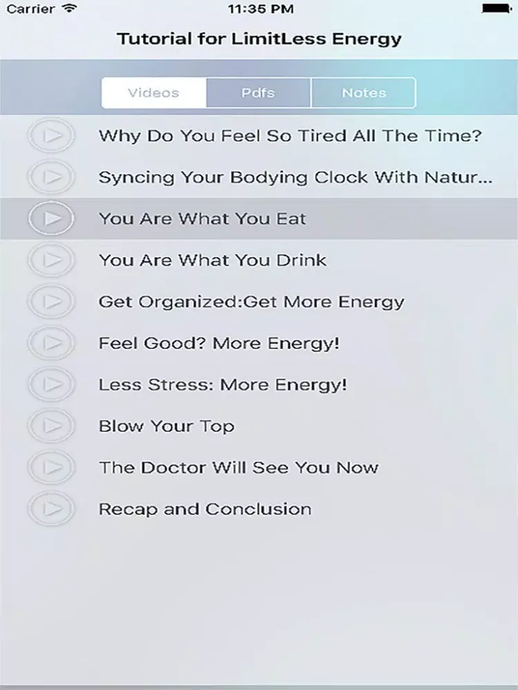 Capturas de tela do Tutorial for LimitLess Energy iPad 