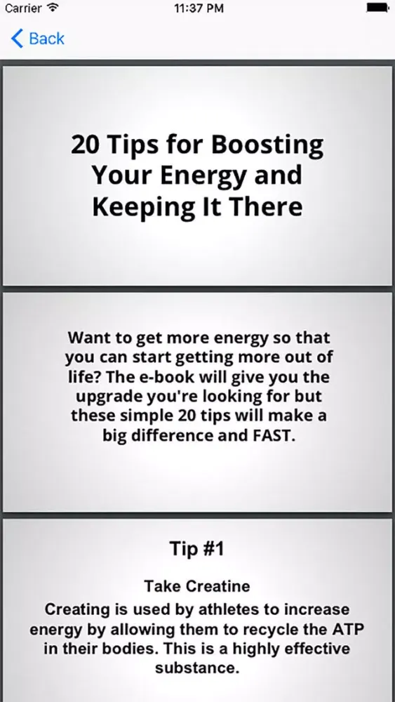 Capturas de tela do Tutorial for LimitLess Energy