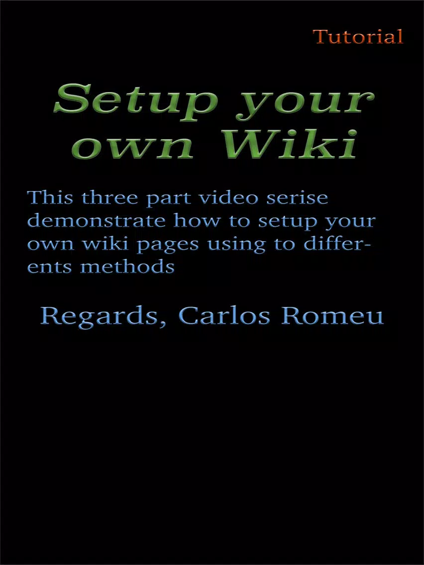 ภาพหน้าจอของ Setup your own Wiki iPad 