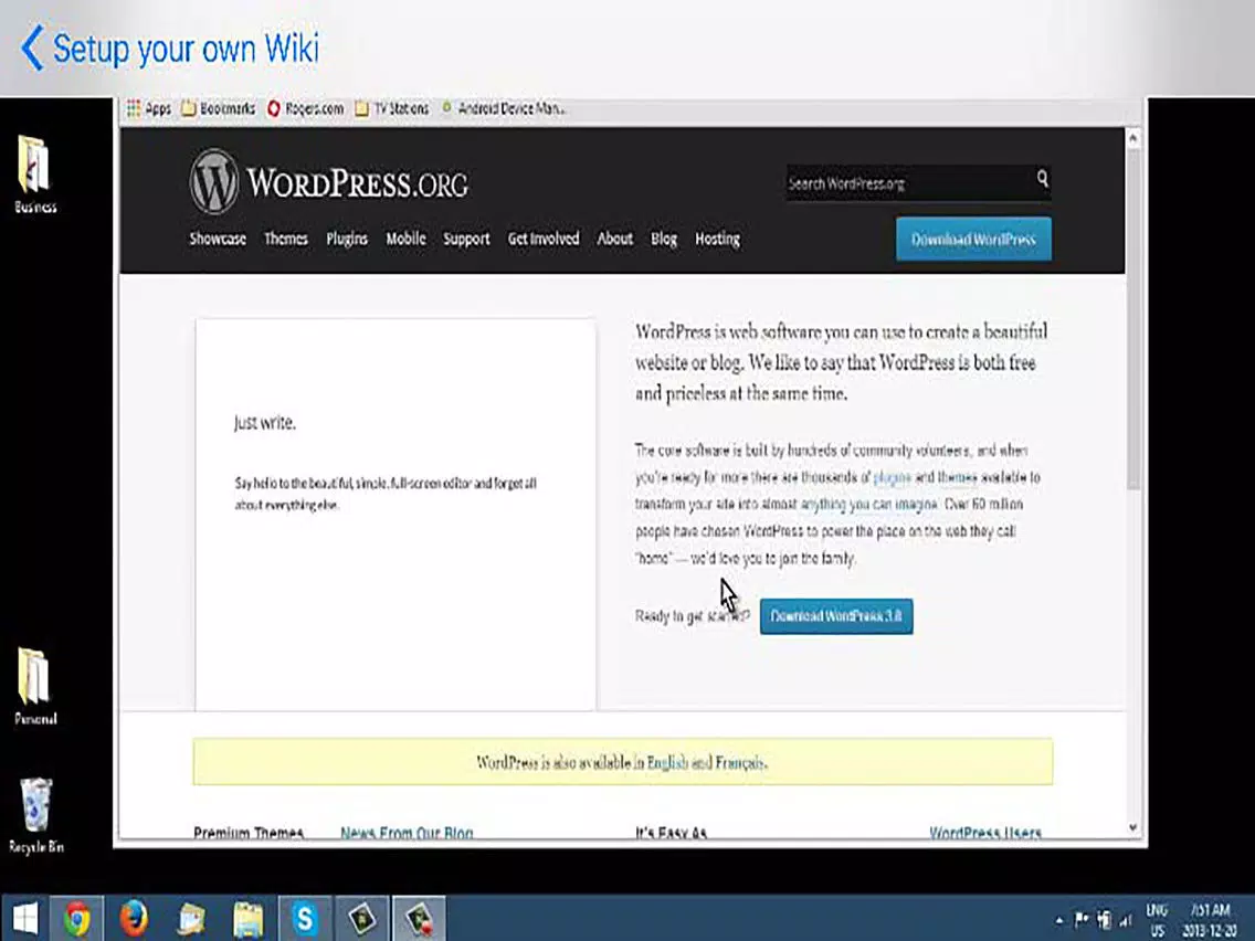 ภาพหน้าจอของ Setup your own Wiki iPad 
