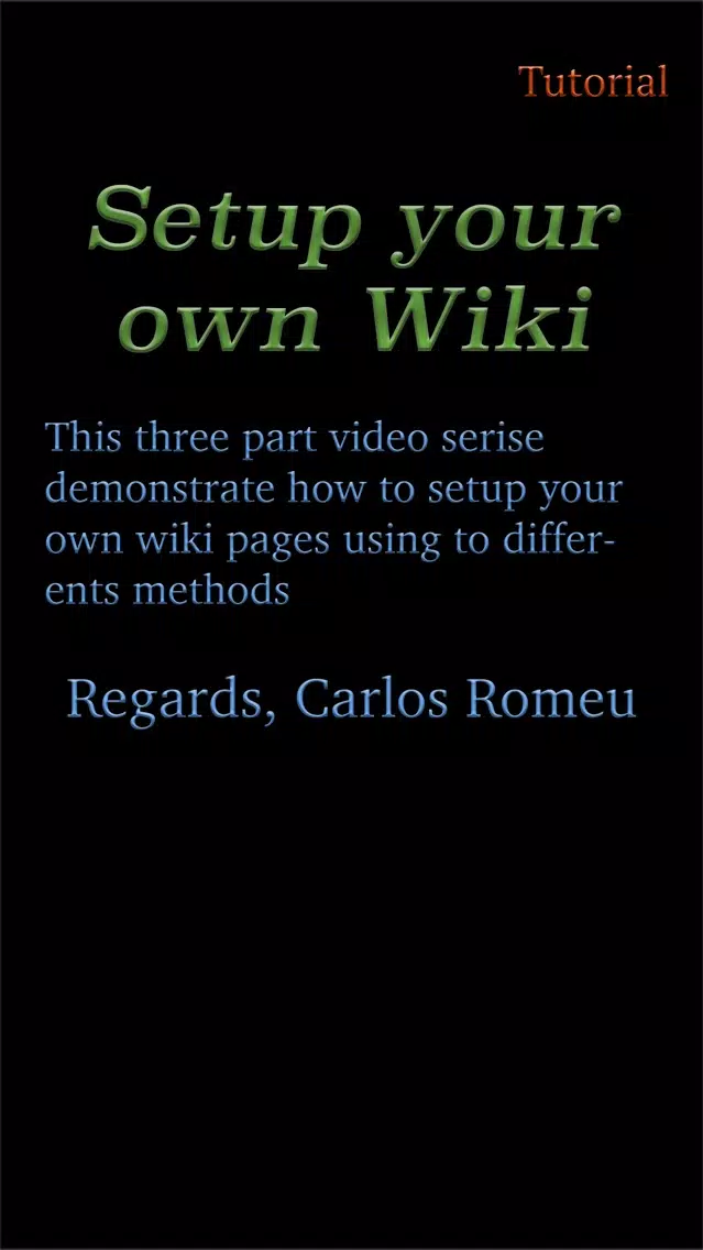 ภาพหน้าจอของ Setup your own Wiki