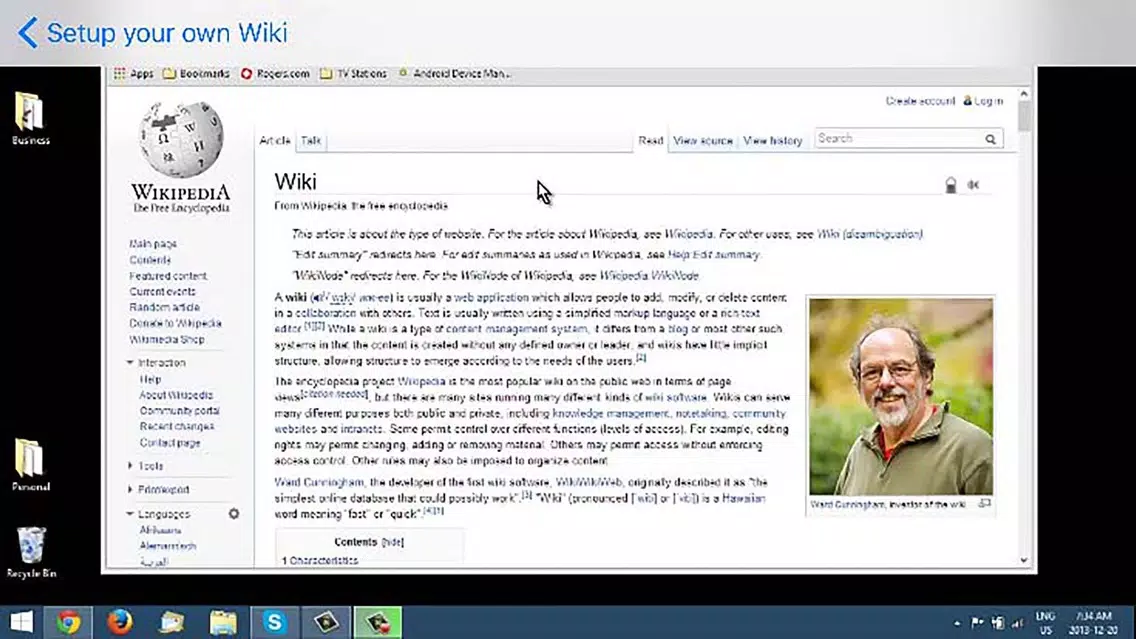 ภาพหน้าจอของ Setup your own Wiki