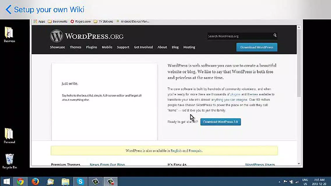 ภาพหน้าจอของ Setup your own Wiki
