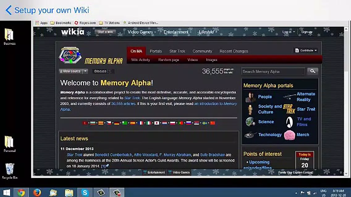 ภาพหน้าจอของ Setup your own Wiki