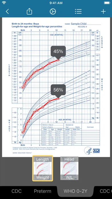 Growth: baby & child charts Screenshots