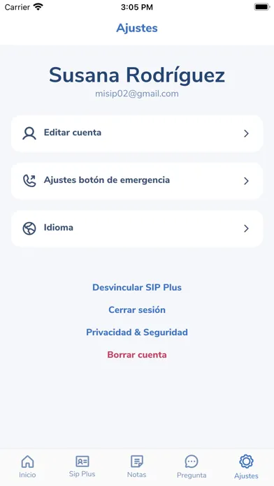 Capturas de tela do MiSip