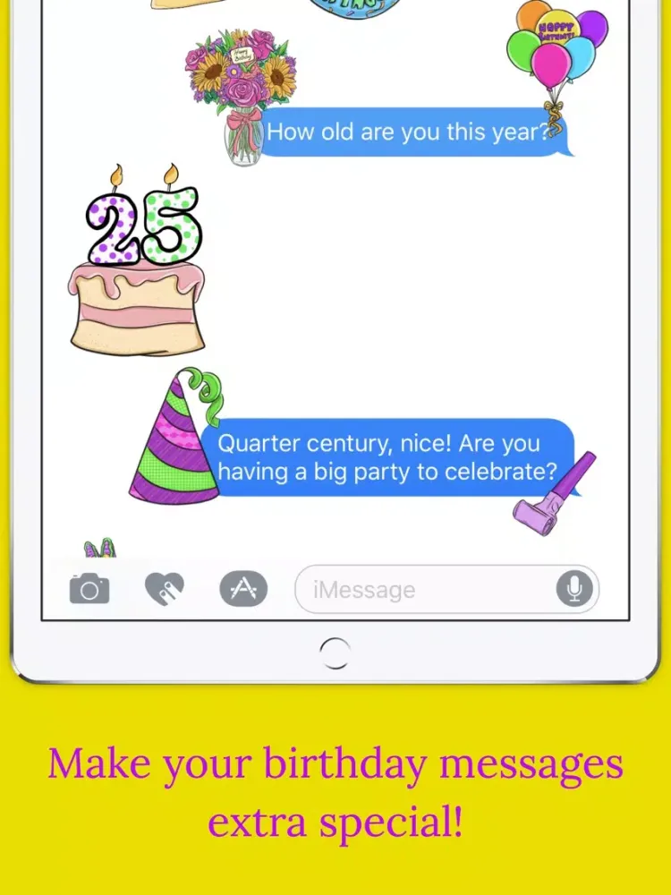 Birthday Sticker Pack iPad  Screenshots