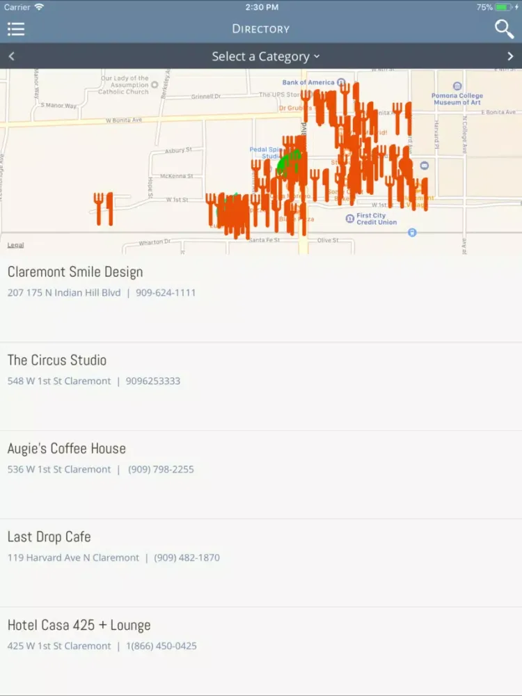 Claremont Village iPad  स्क्रीनशॉट