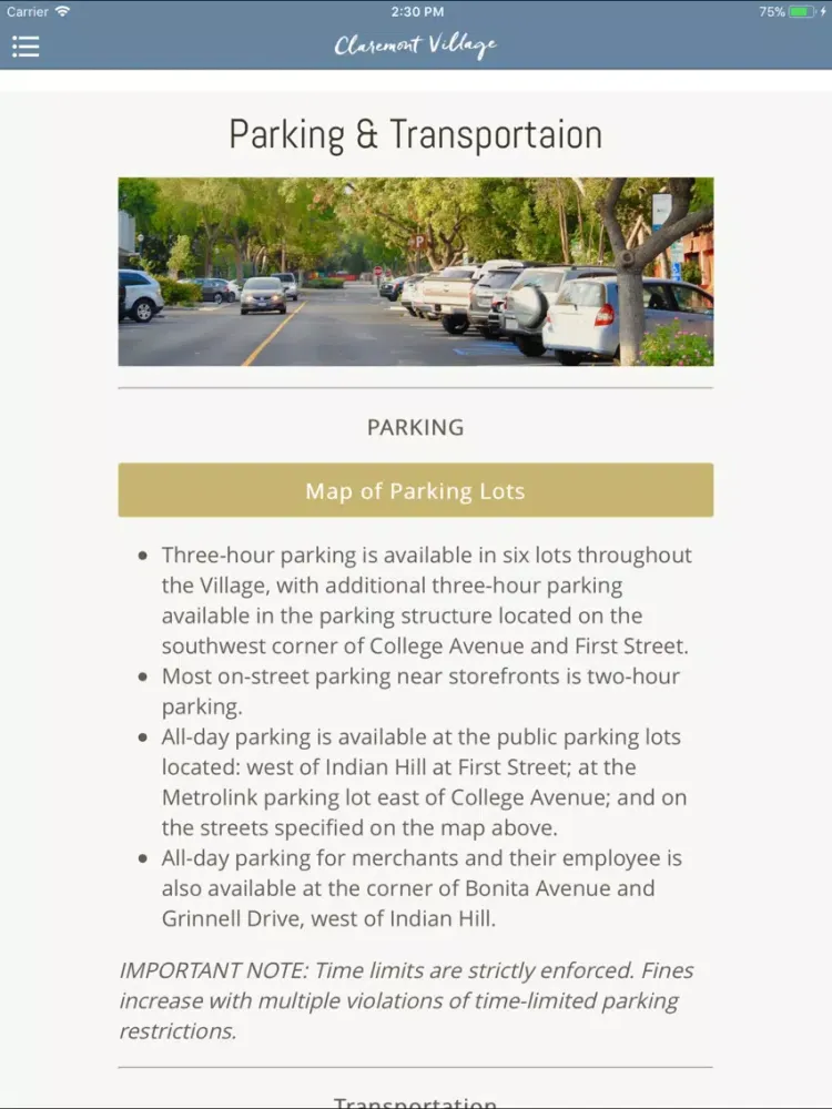 Claremont Village iPad  स्क्रीनशॉट