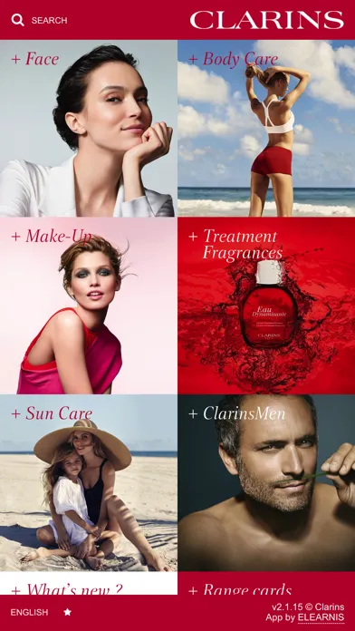 Скриншоты Clarins Product Library