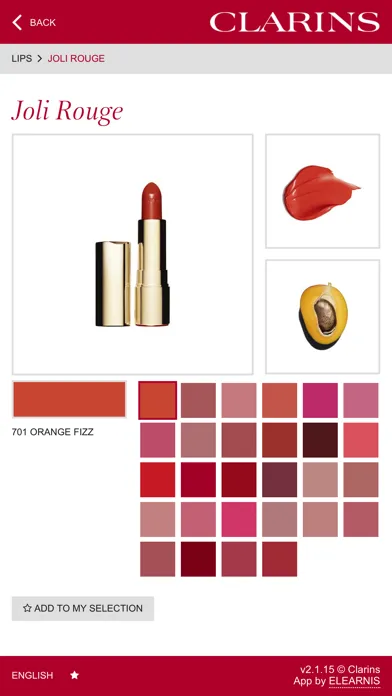 Скриншоты Clarins Product Library