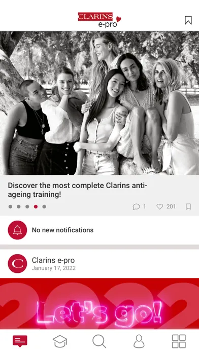 ภาพหน้าจอของ Clarins e-pro