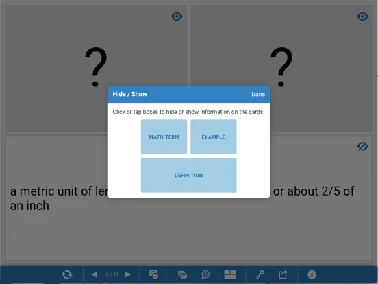 Capturas de tela do Math Vocabulary Cards, by MLC iPad 