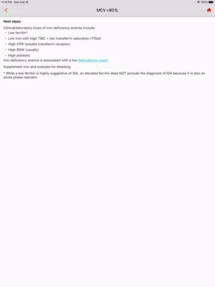 Anemia Algorithm iPad  Screenshots