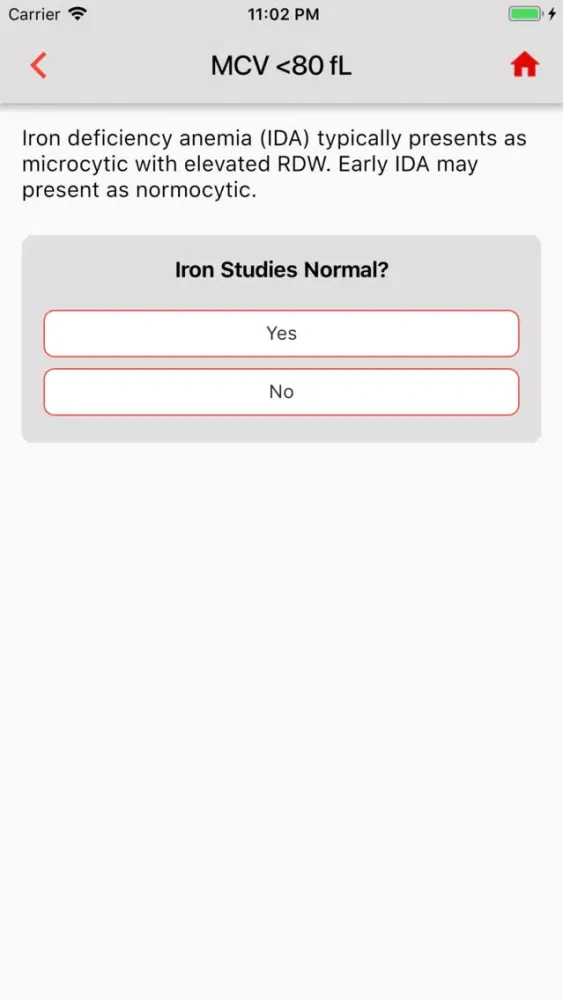 Anemia Algorithm Screenshots
