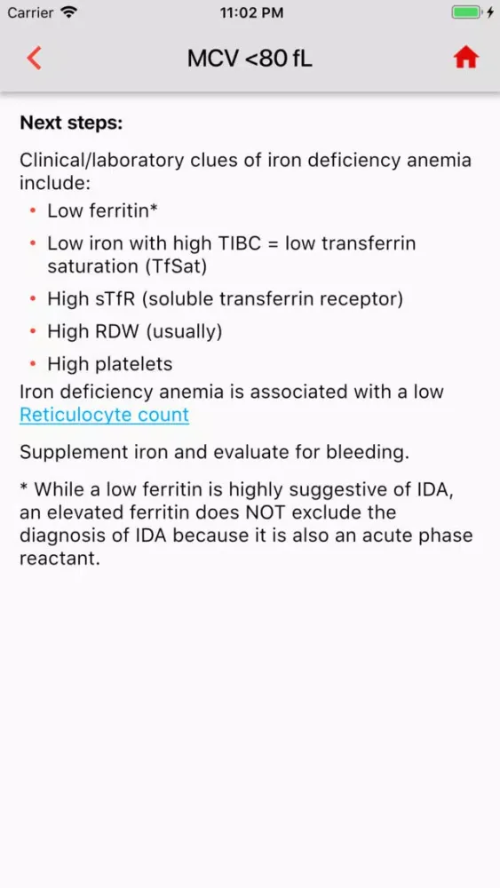 Anemia Algorithm Screenshots