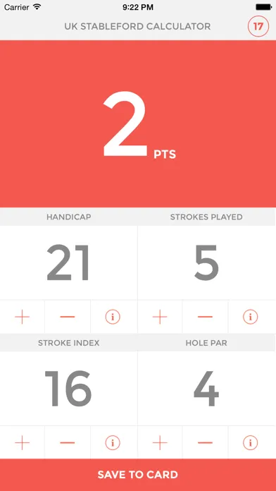 ภาพหน้าจอของ UK Stableford Calculator