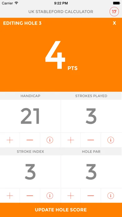 ภาพหน้าจอของ UK Stableford Calculator