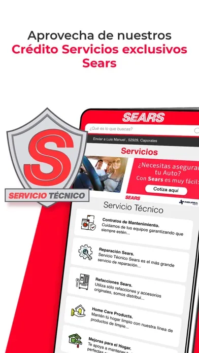 Capturas de tela do Sears