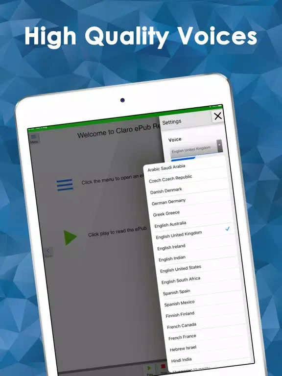 Скриншоты Claro ePub Reader iPad 