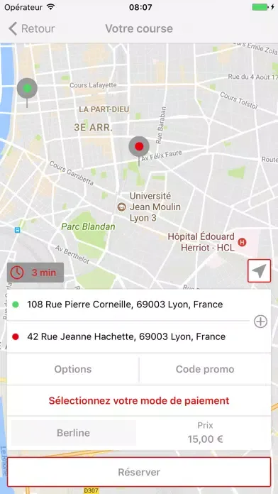 Captures d'écran de Allo VTC Lyon